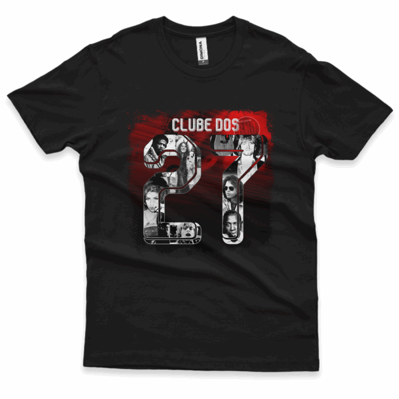 Camiseta CLUBE DOS 27 -Temos esta estampa para outros produtos. É só pedir pelo contato!