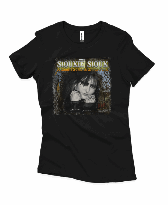 Camiseta baby long Siouxsie-Sioux a rainha das sombras (Cenário-pop)
