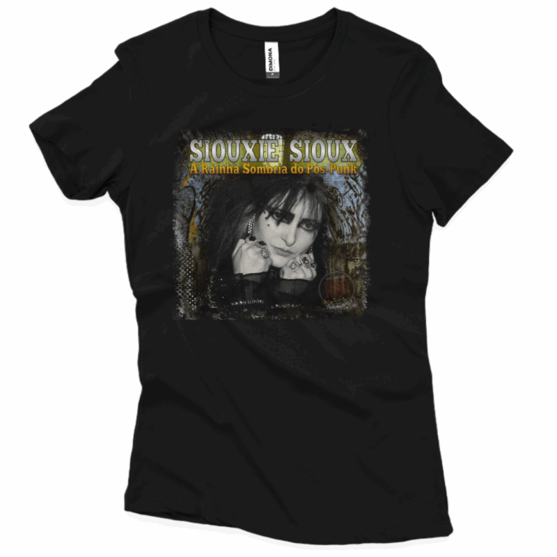 Camiseta baby long Siouxsie-Sioux a rainha das sombras (Cenário-pop)