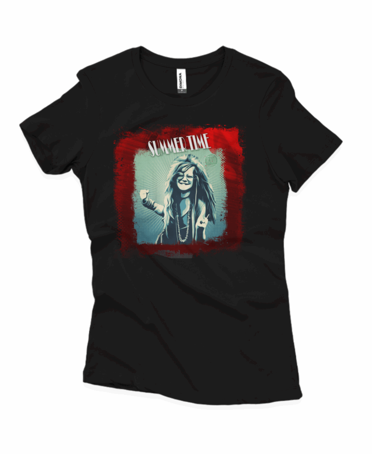 Camiseta baby long Janis Joplin Summer Time (Cenário-pop)