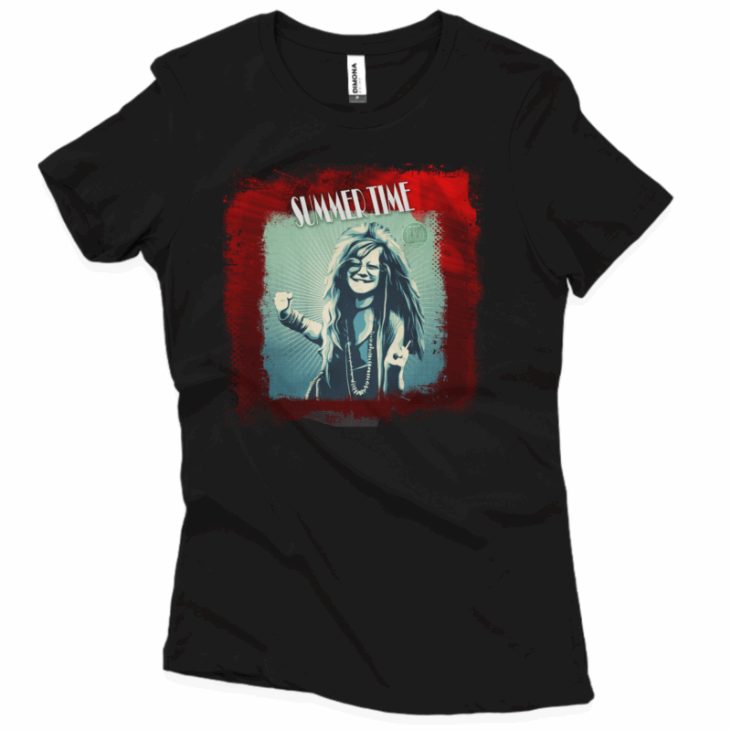 Camiseta baby long Janis Joplin Summer Time (Cenário-pop)