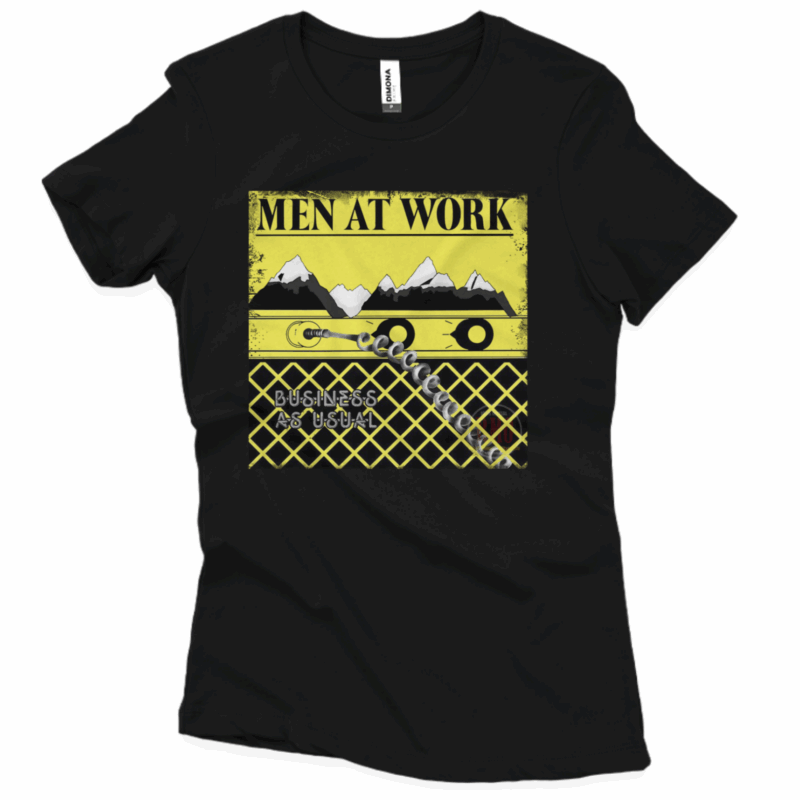 Camiseta baby long Men at Work  (Cenário-pop)
