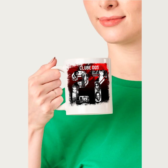 Caneca de porcelana branca - CLUBE DOS 27 (Cenário-pop)
