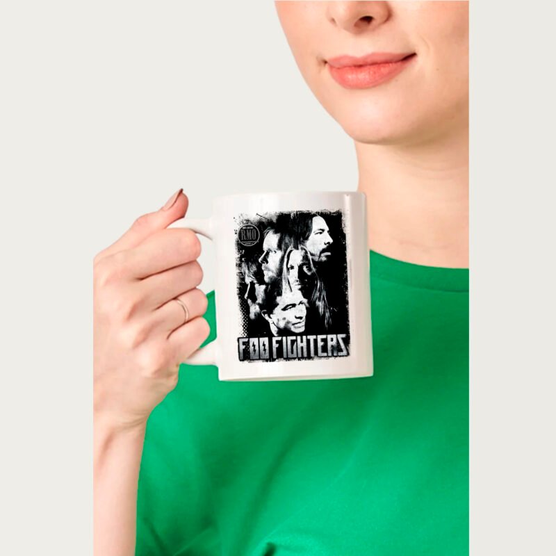 Caneca de porcelana branca - Foo fighters (Cenário-pop)
