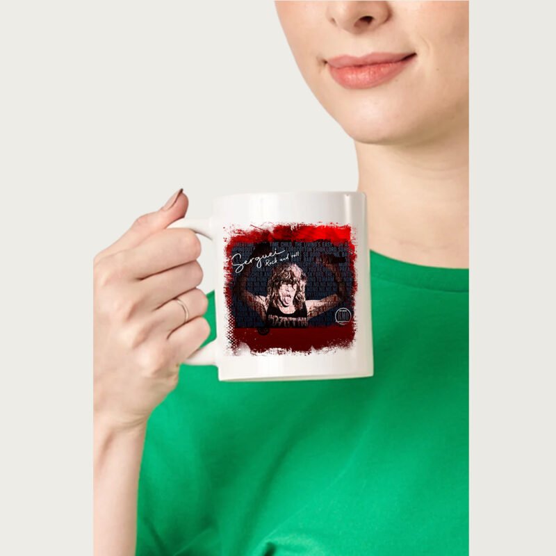 Caneca de porcelana branca - Serguei A lenda  (Cenário Pop)