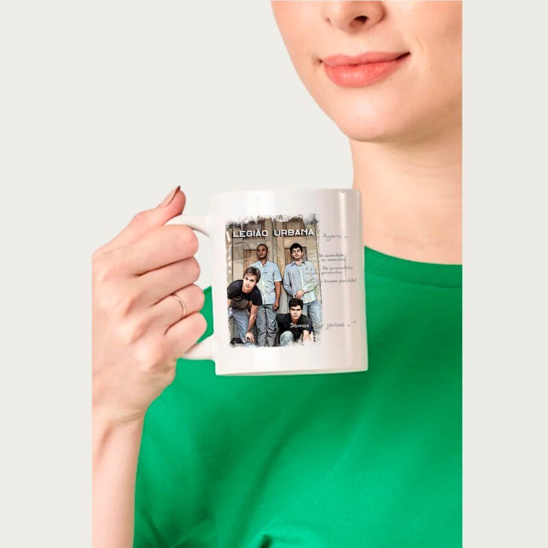 Caneca de porcelana branca - Legião Urbana (Cenário-pop)