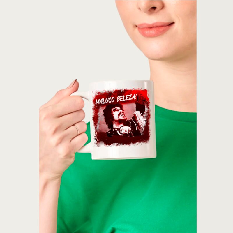 Caneca de porcelana branca -  Raul Seixas (Cenário-pop)