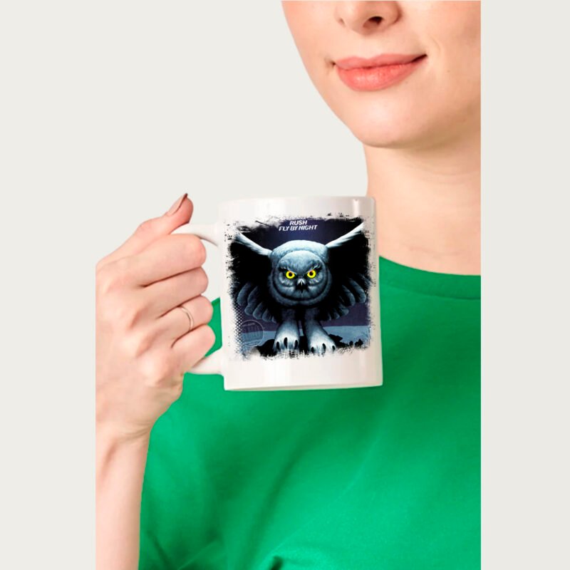 Caneca de porcelana branca -  Rush  (Cenário-pop)