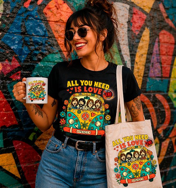 Camiseta baby long The Beatles - All You Need Is Love