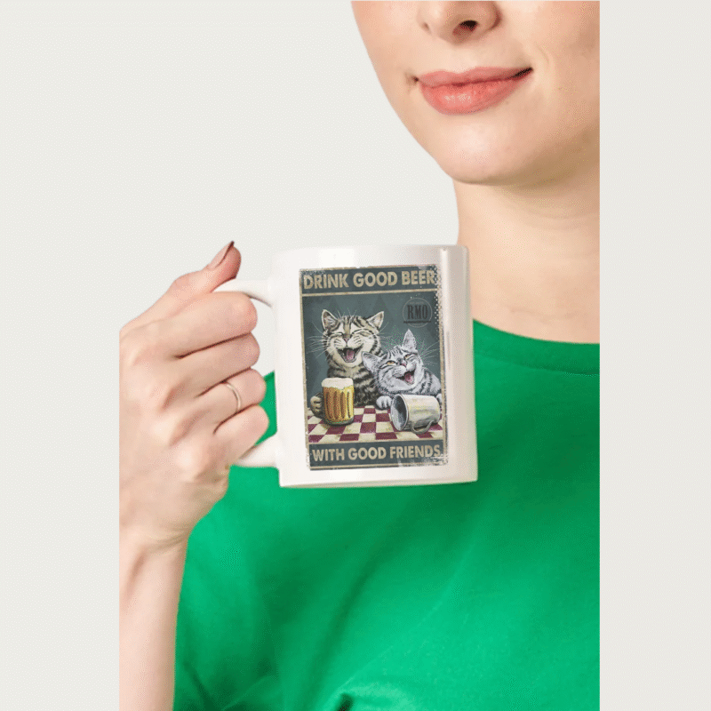 Caneca porcelana  Meus bons amigos gatos!